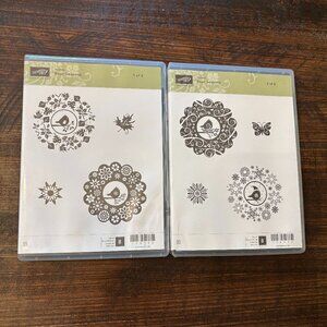 Stampin Up Set of 2 Four Seasons Cling Stamp Sets ~ Hostess ~ NIP